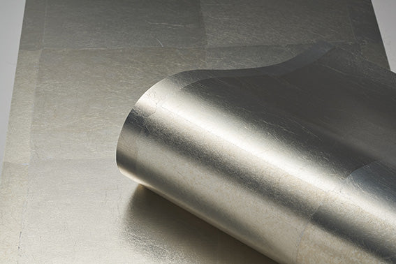 Zanzibar Pewter Leaf Wallpaper Roll