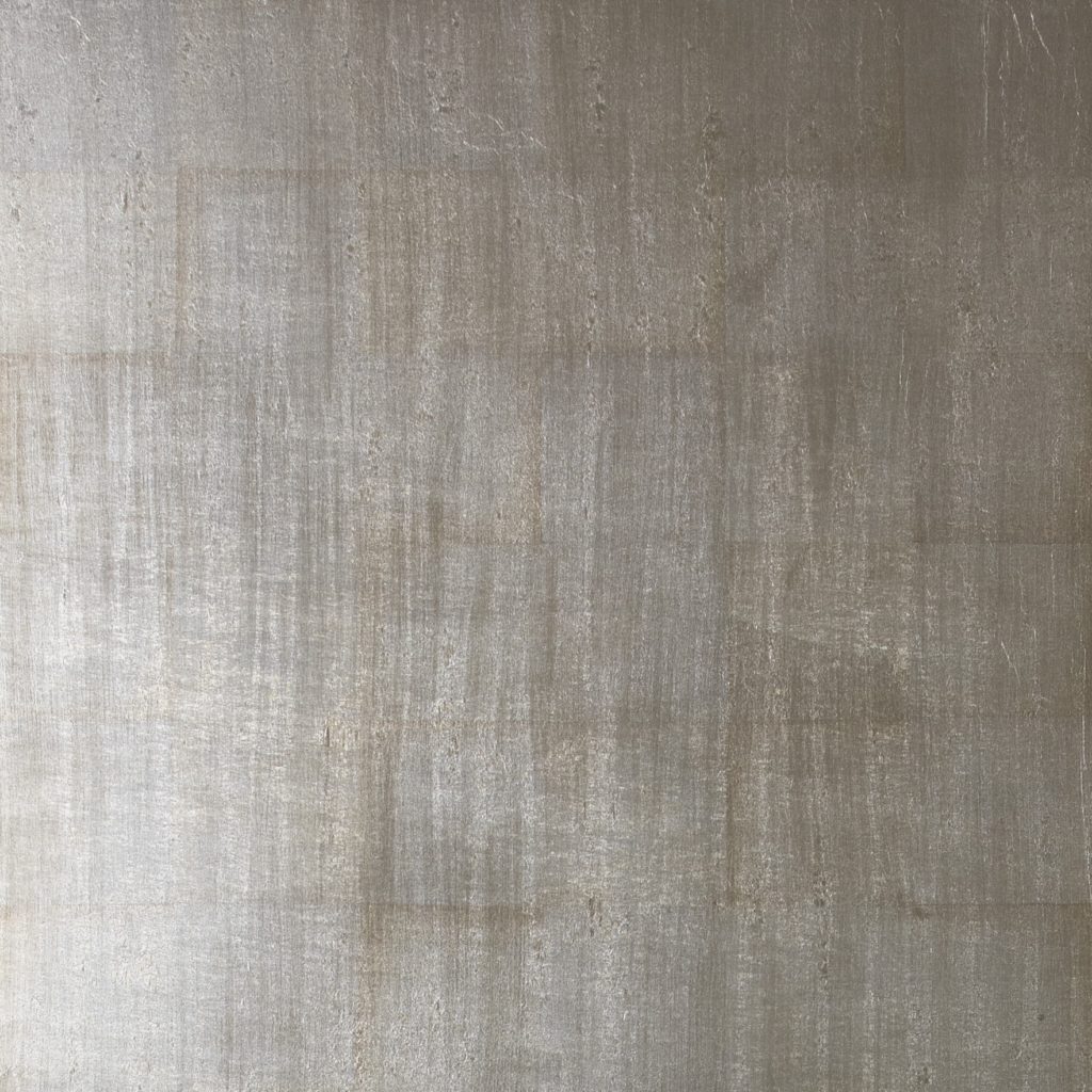 Brushed Silver Metal Leaf Wallpaper Roll