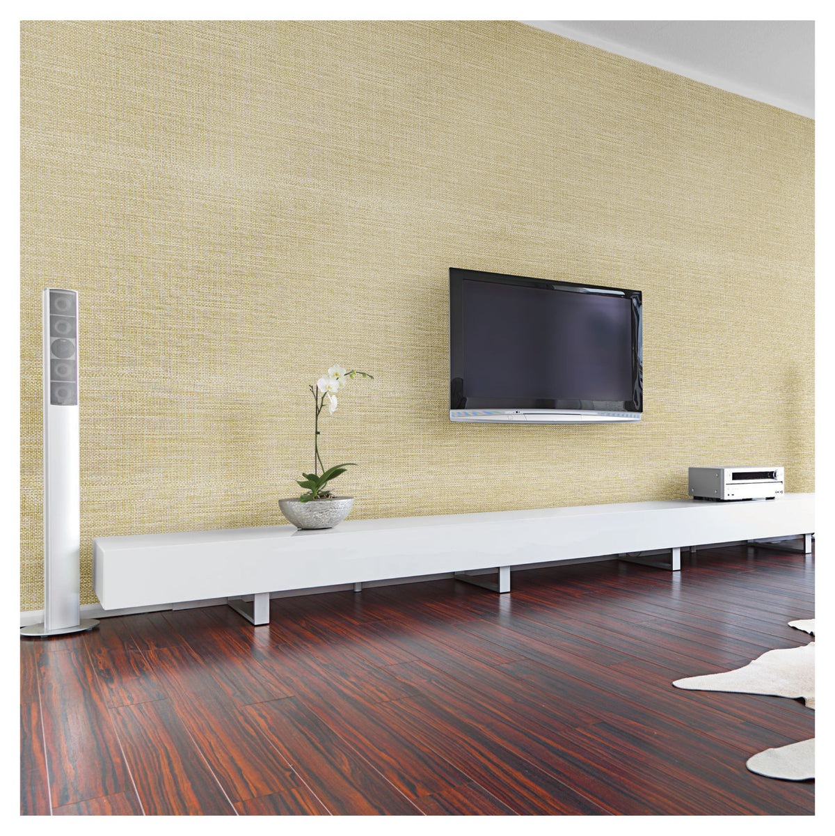 Kin'emon Neutral Paper Weave Wallpaper Roll, handmade Japanese wallcovering by Tokiwa