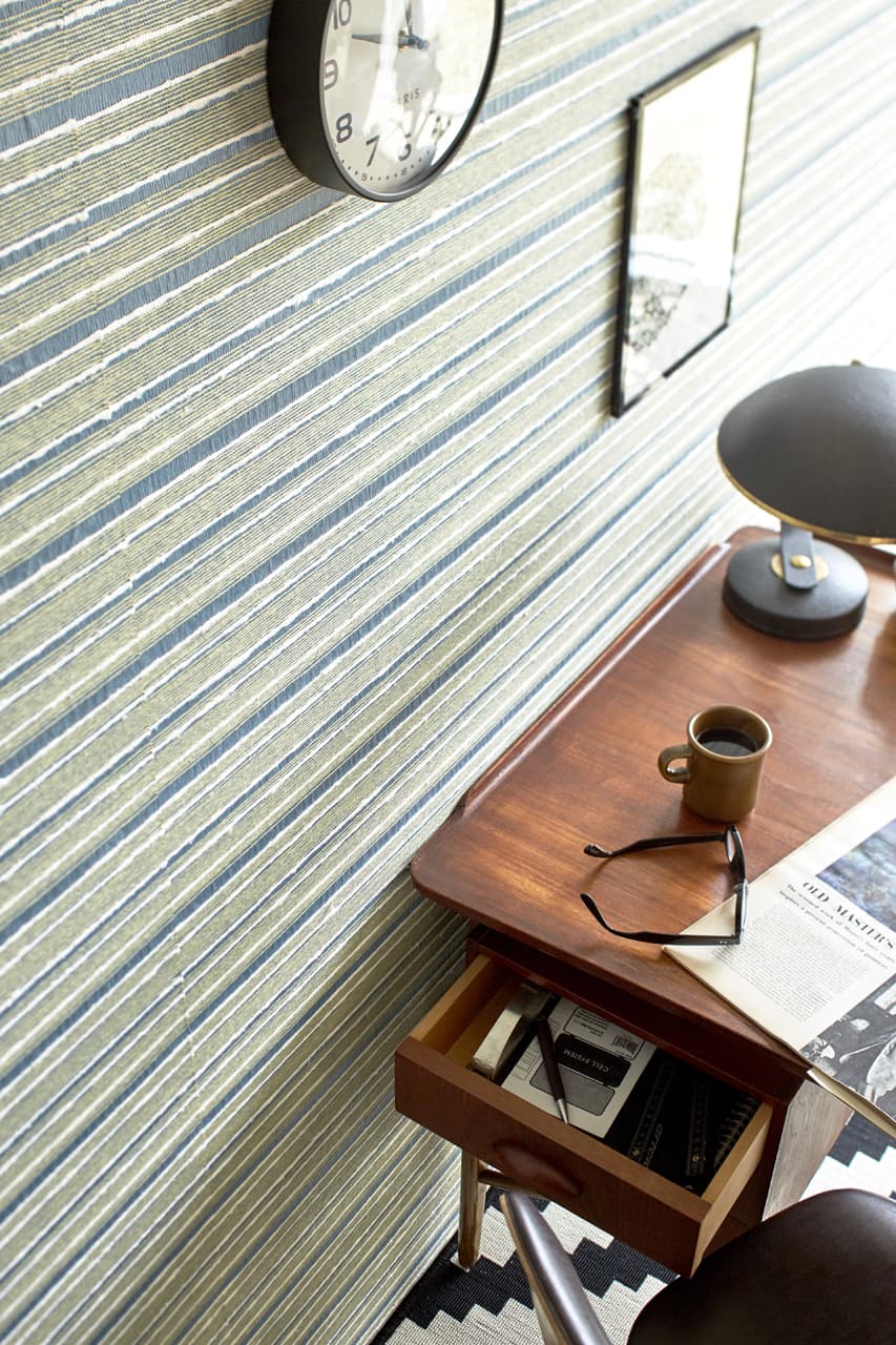 Nishiki Layered Textile Wallpaper Roll, close-up of the handmade Japanese wallcovering texture (view 2)