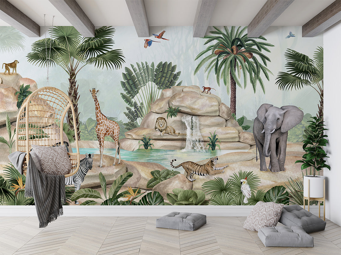 Jolly Jungle Safari Wallpaper Mural