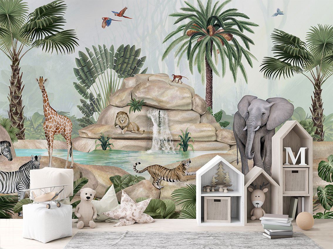 Jolly Jungle Safari Wallpaper Mural