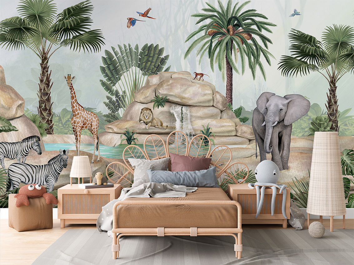 Jolly Jungle Safari Wallpaper Mural