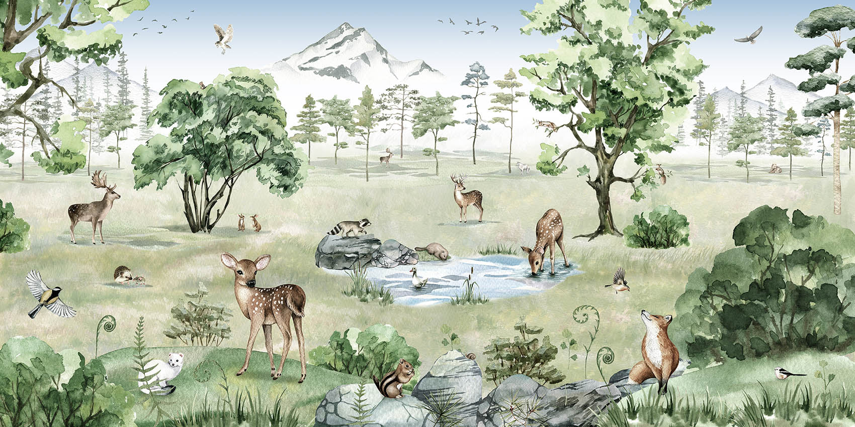 Forest Animals Wallpaper Mural