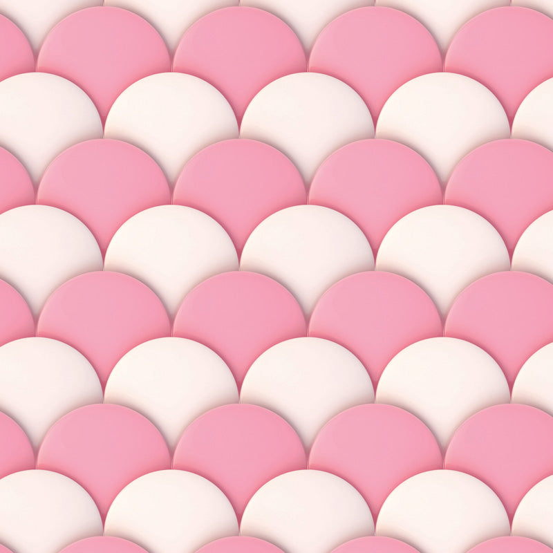 Mermaid Scales – Kids Wallpaper in Pink & White