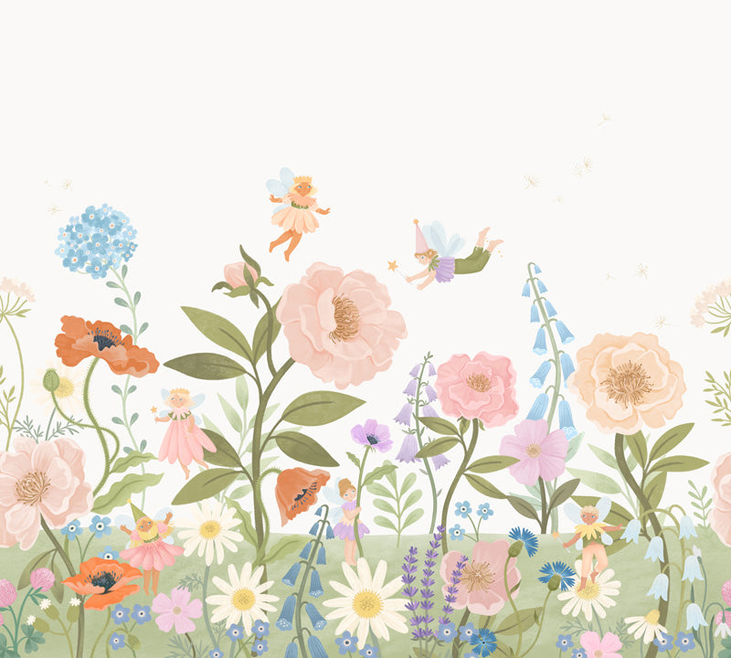 Flower Fairy Garden – Kids Mural in Soft Pastels
