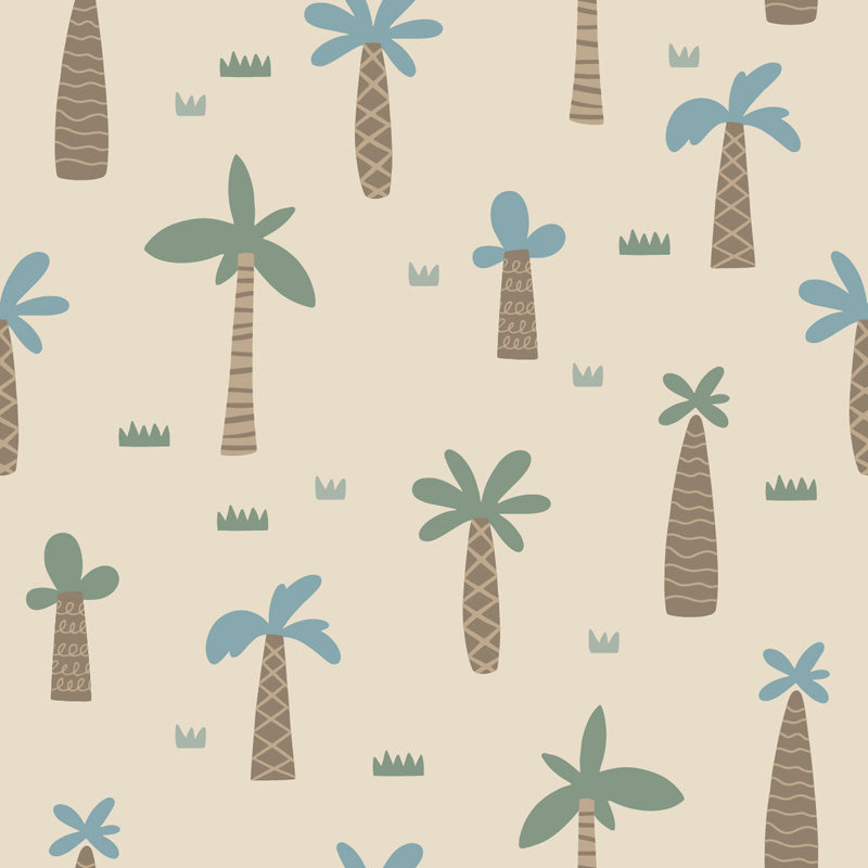 Playful Palm Trees Kids Wallpaper