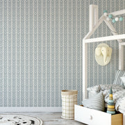 Delicate Herring – Geometric Wallpaper in Soft Blue