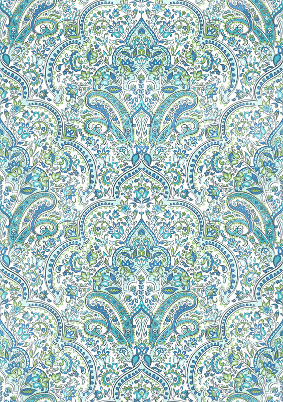 Ornate Paisley Damask Wallpaper