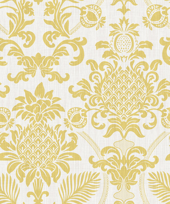 Pineapple Damask Wallpaper