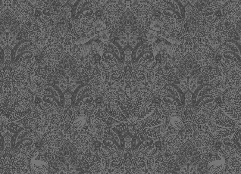 Paisley Owl Damask Wallpaper