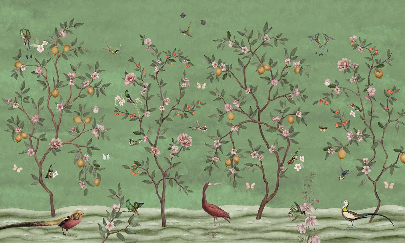 Lemon Tree Chinoiserie Wallpaper Mural