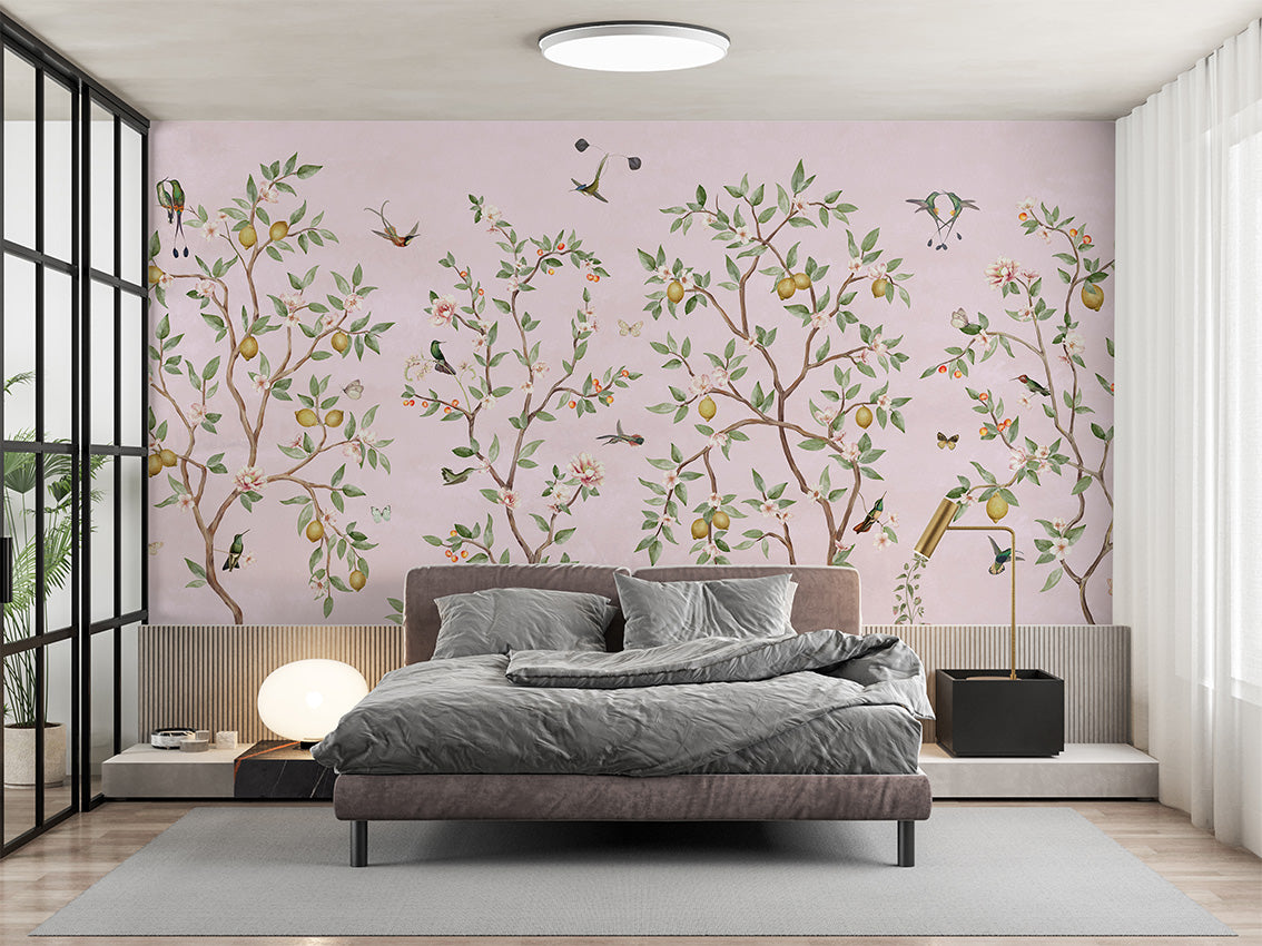 Lemon Tree Chinoiserie Wallpaper Mural