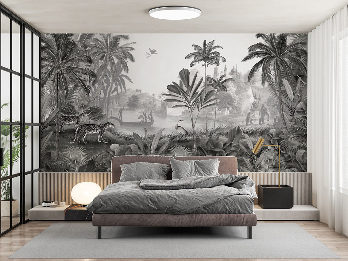 Leopard Landscape Tropical Jungle Wallpaper Mural