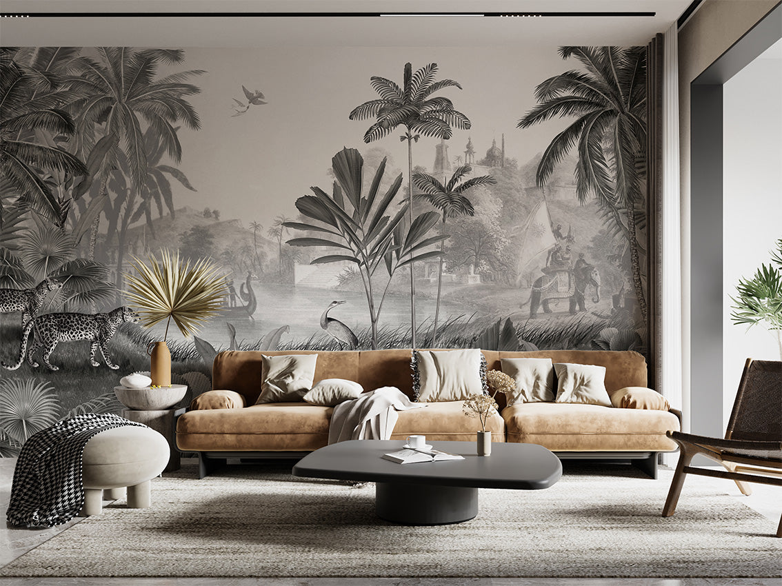 Leopard Landscape Tropical Jungle Wallpaper Mural