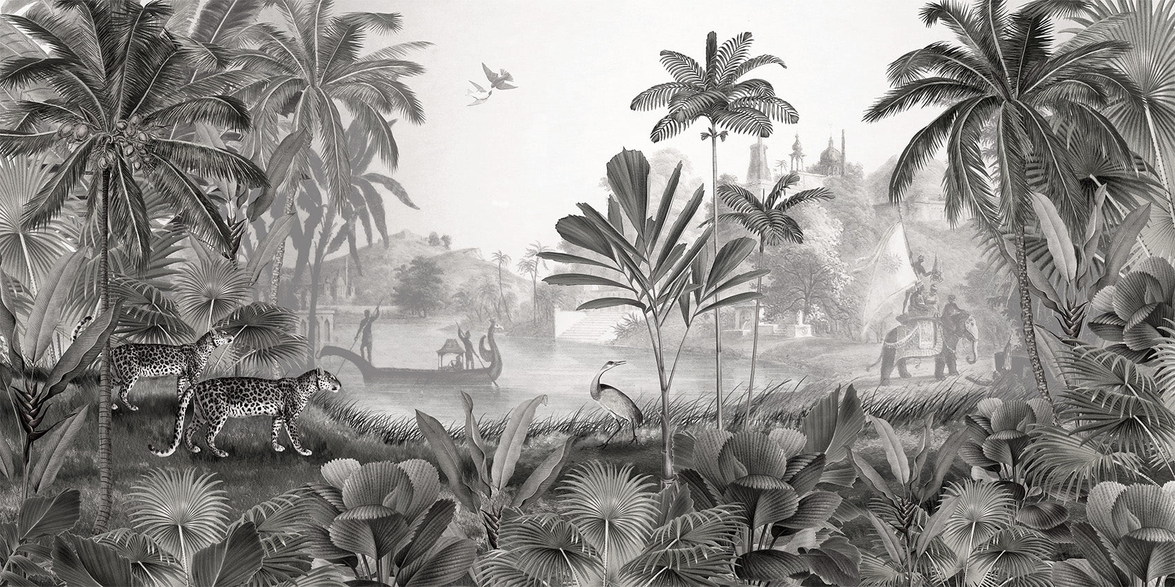 Leopard Landscape Tropical Jungle Wallpaper Mural