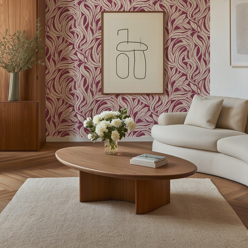 Soft Wave Botanical Wallpaper