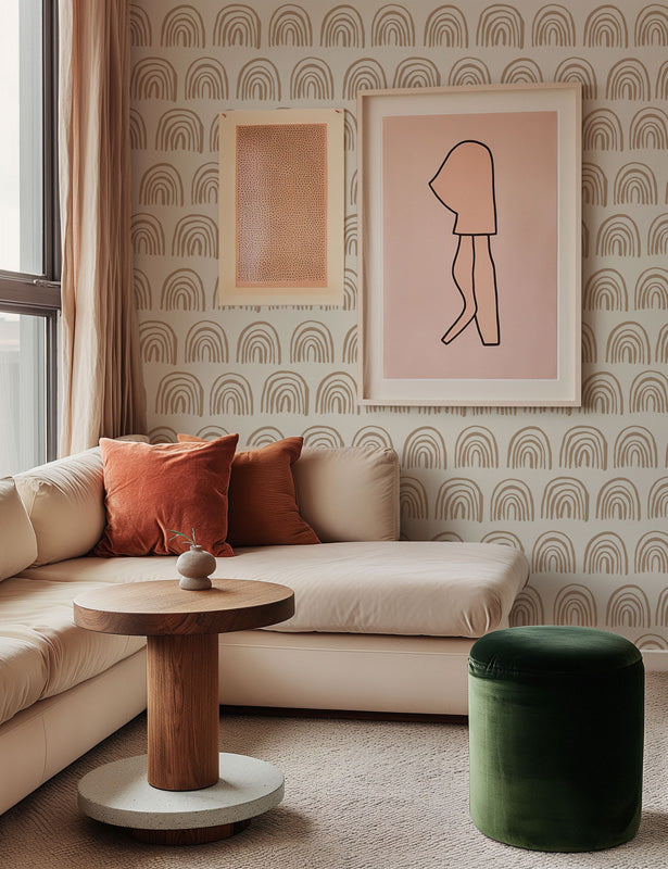 Hand-Drawn Rainbows – Wallpaper in Soft and Bold Tones