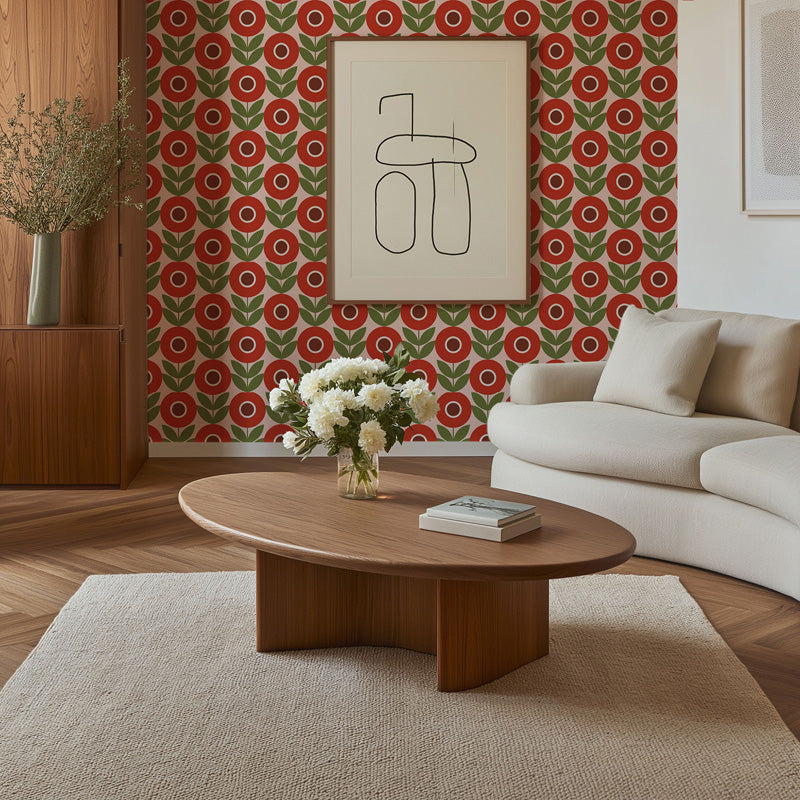 Scandi Bloom – Bold Retro Floral Wallpaper