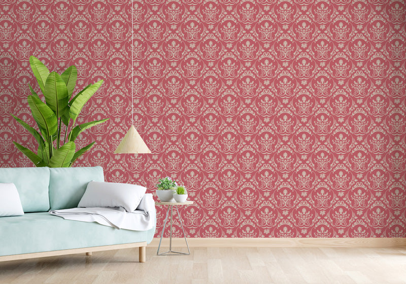 Heritage Medallion Damask – Classic Wallpaper in Rich Tones