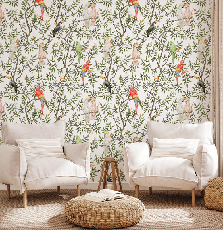 Parrot Grove – Tropical Wallpaper