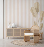 Classic Vertical Stripe – Wallpaper in Soft Cream
