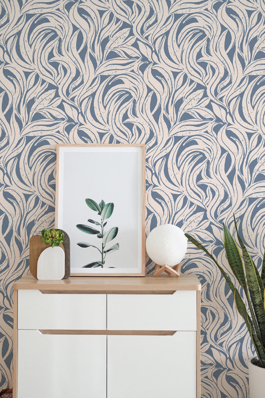 Soft Wave Botanical Wallpaper