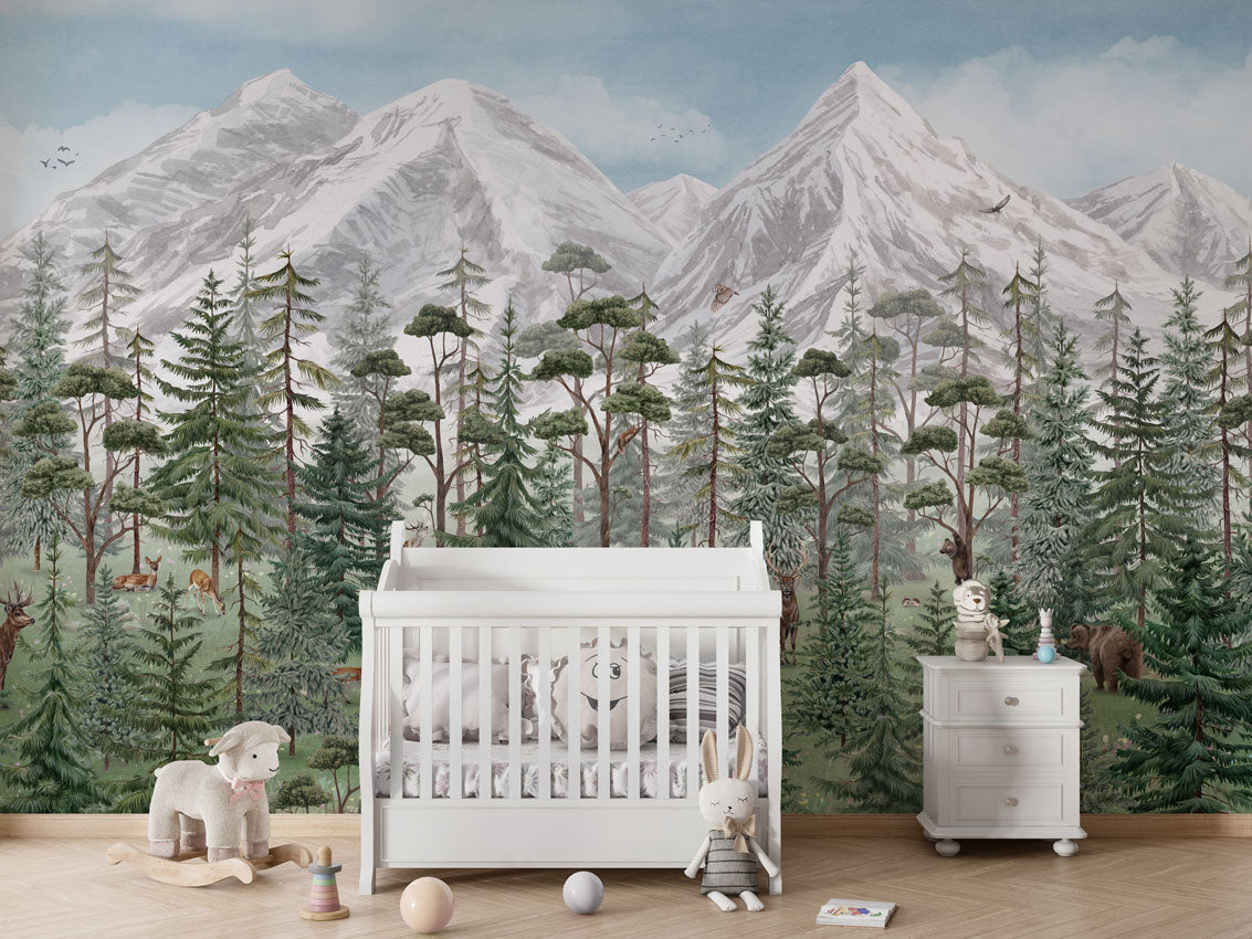 Mountain Forest Wallpaper Mural