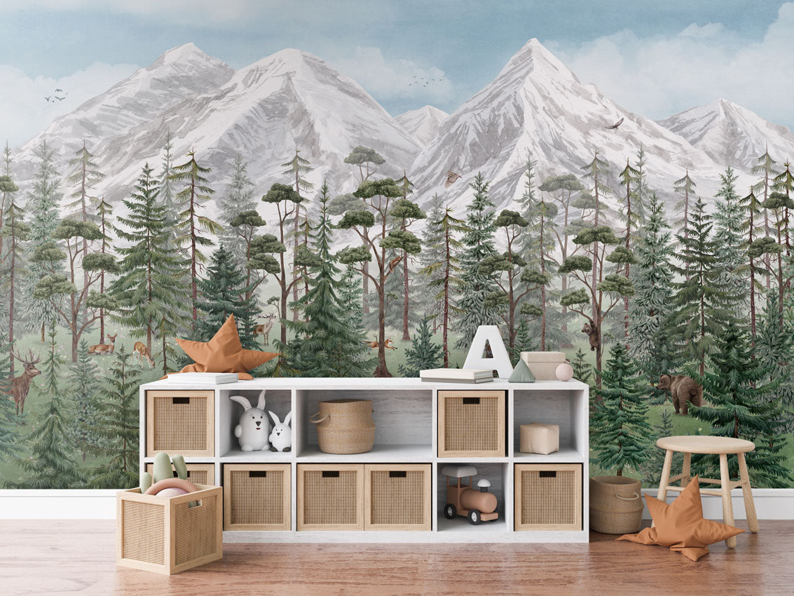 Mountain Forest Wallpaper Mural