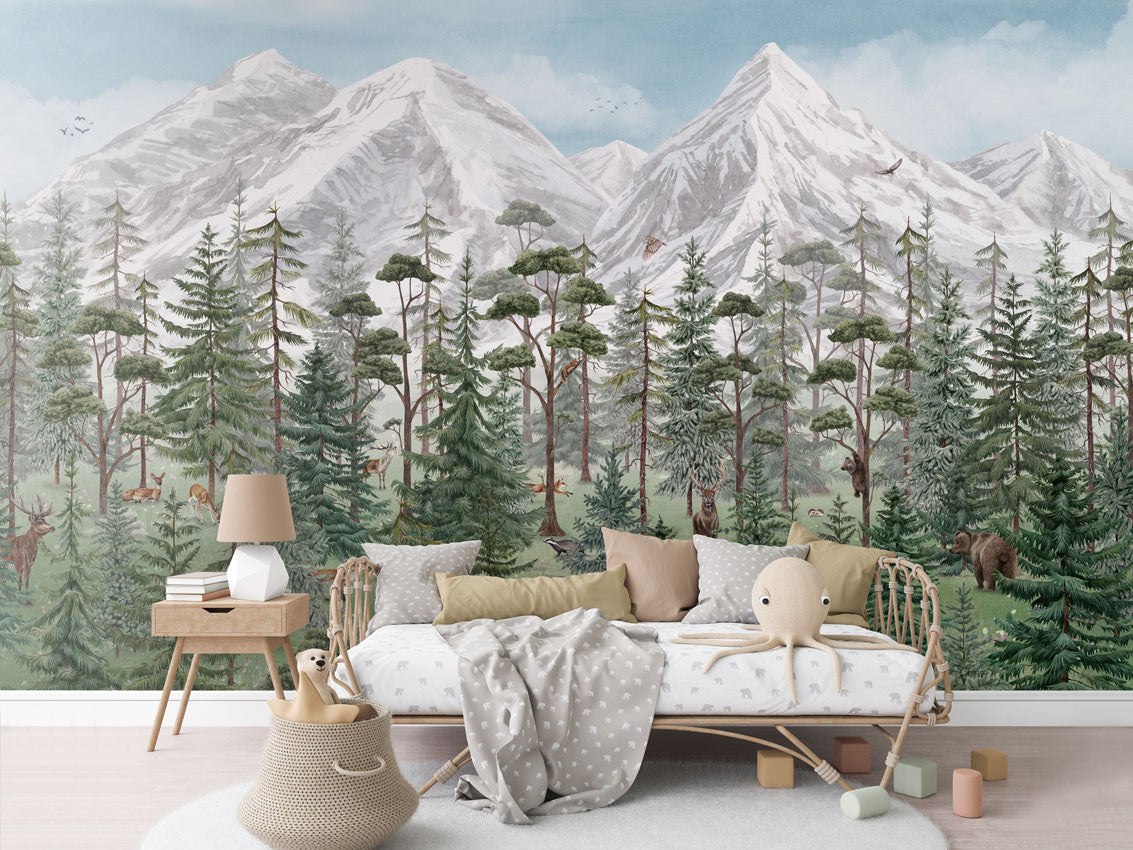 Mountain Forest Wallpaper Mural