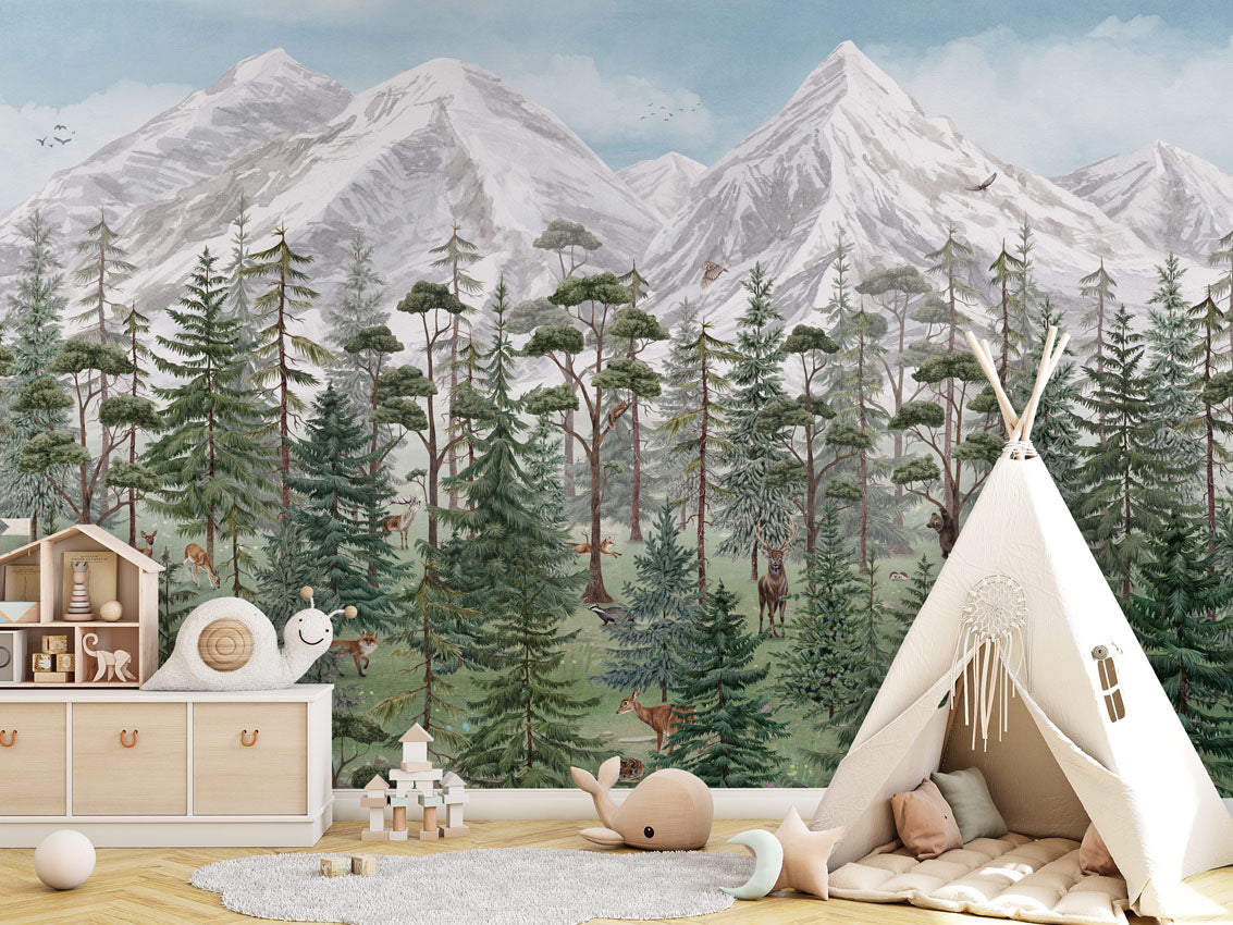 Mountain Forest Wallpaper Mural