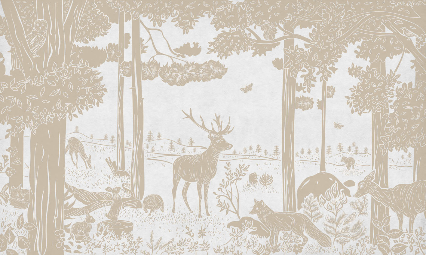 Monochrome Forest Wallpaper Mural