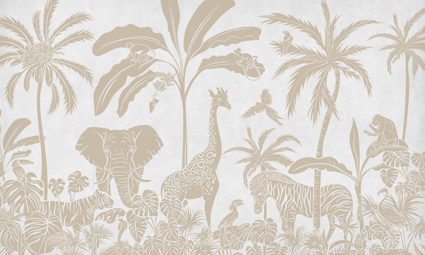 Monochrome Jungle Wallpaper Mural