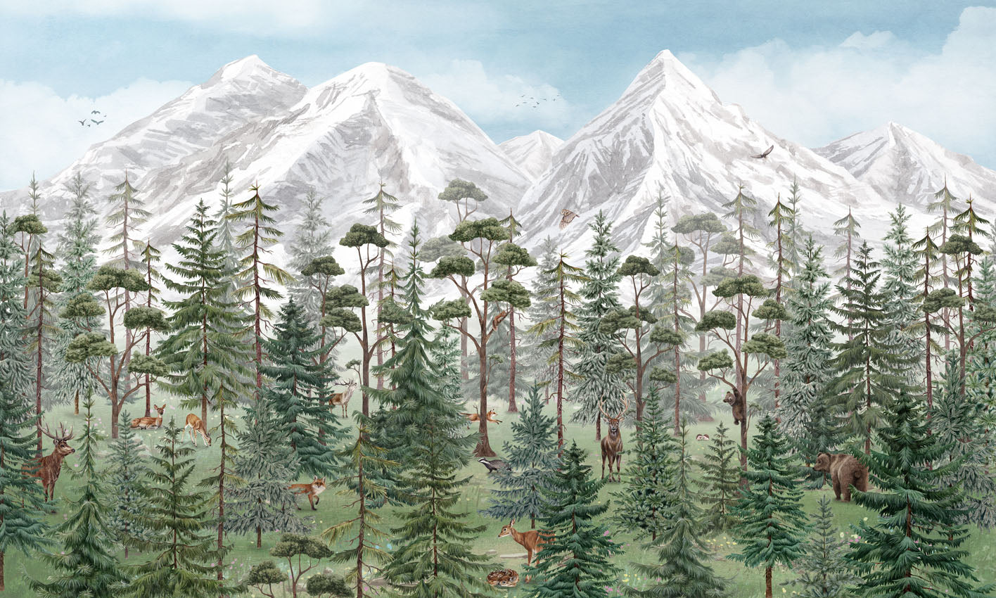 Mountain Forest Wallpaper Mural