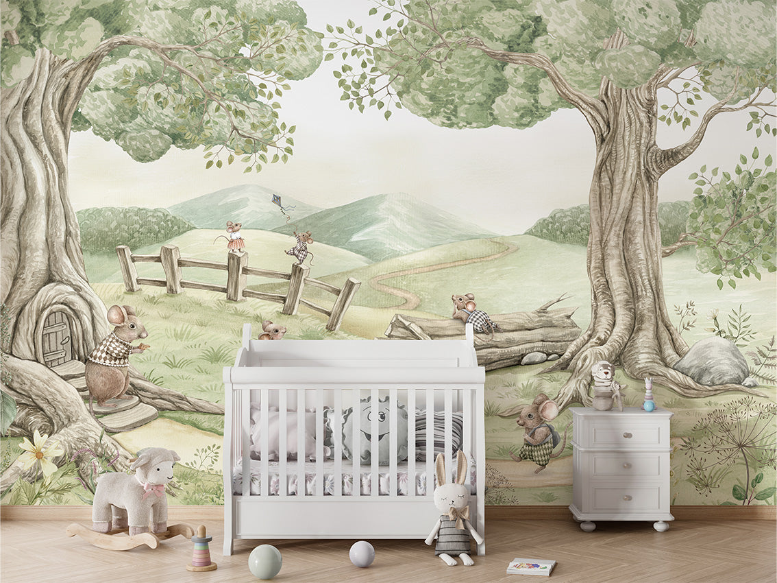 Mouse Family Wallpaper Mural