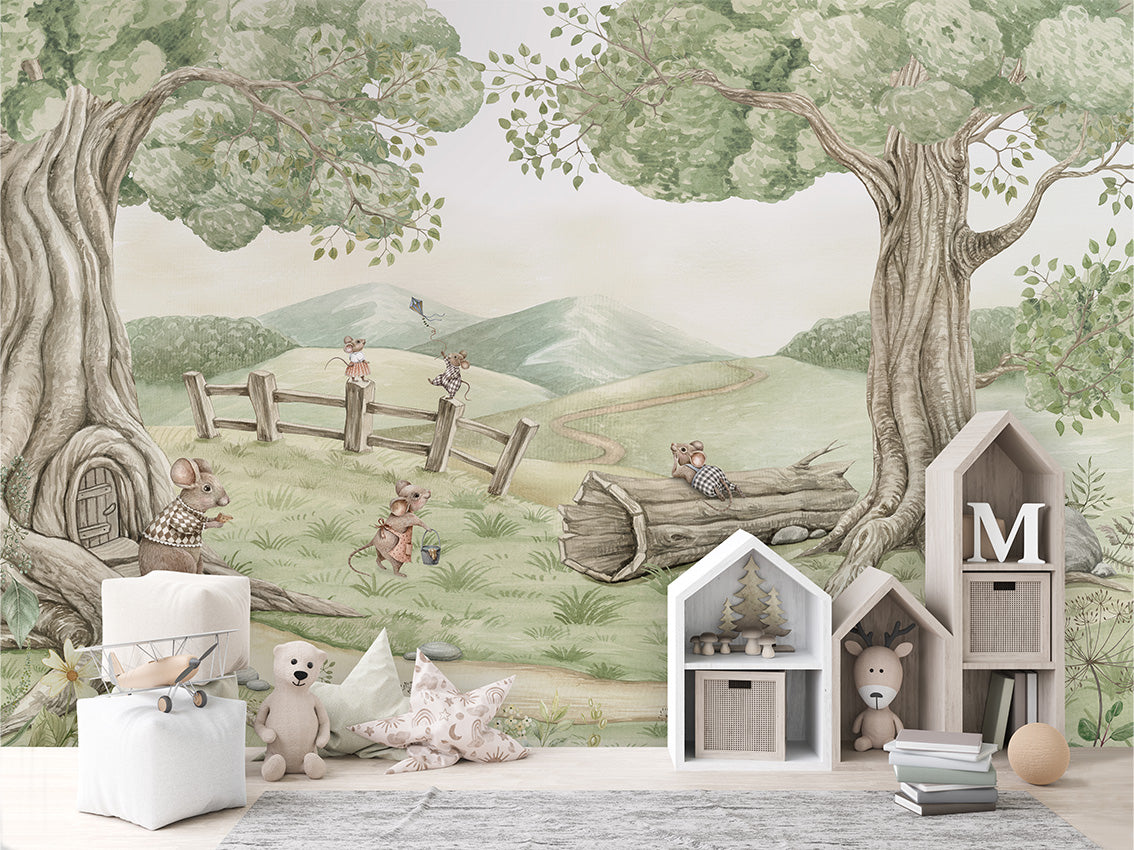 Mouse Family Wallpaper Mural