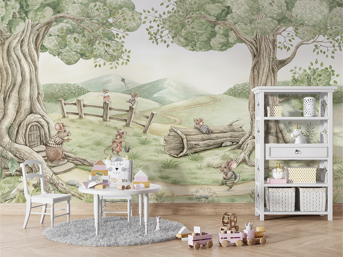 Mouse Family Wallpaper Mural