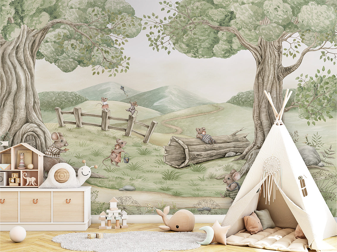Mouse Family Wallpaper Mural