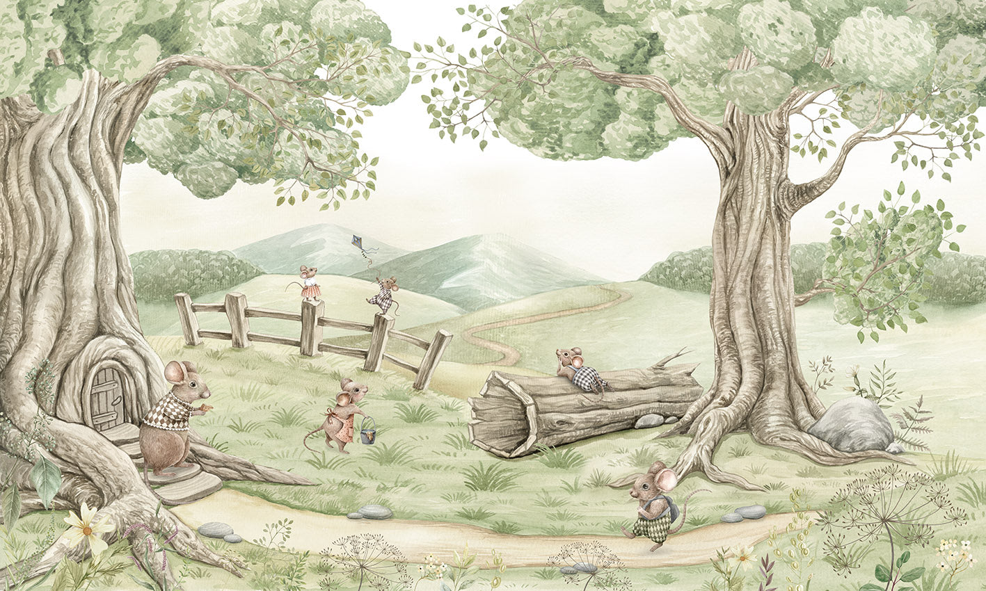 Mouse Family Wallpaper Mural