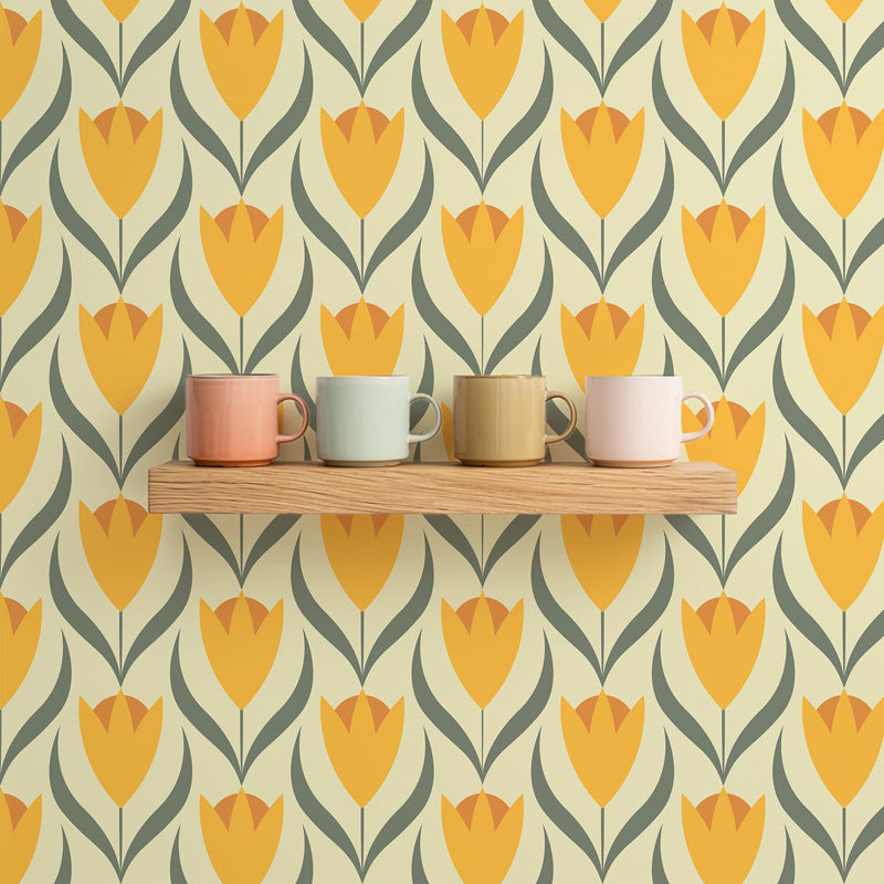 Golden Tulip – Scandinavian Floral Wallpaper