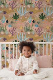 Seabed Treasures – Kids Wallpaper in Coastal Tones
