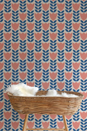 Nordic Tulip – Retro Floral Wallpaper