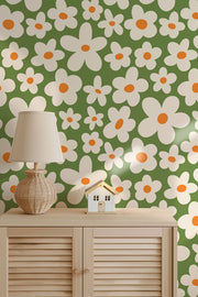 Sunny Daisies Floral Wallpaper – Fresh Botanical Design