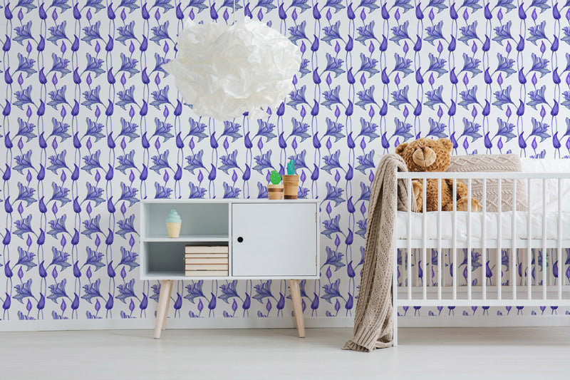 Petal Rhythm – Floral Wallpaper in Pink & Purple