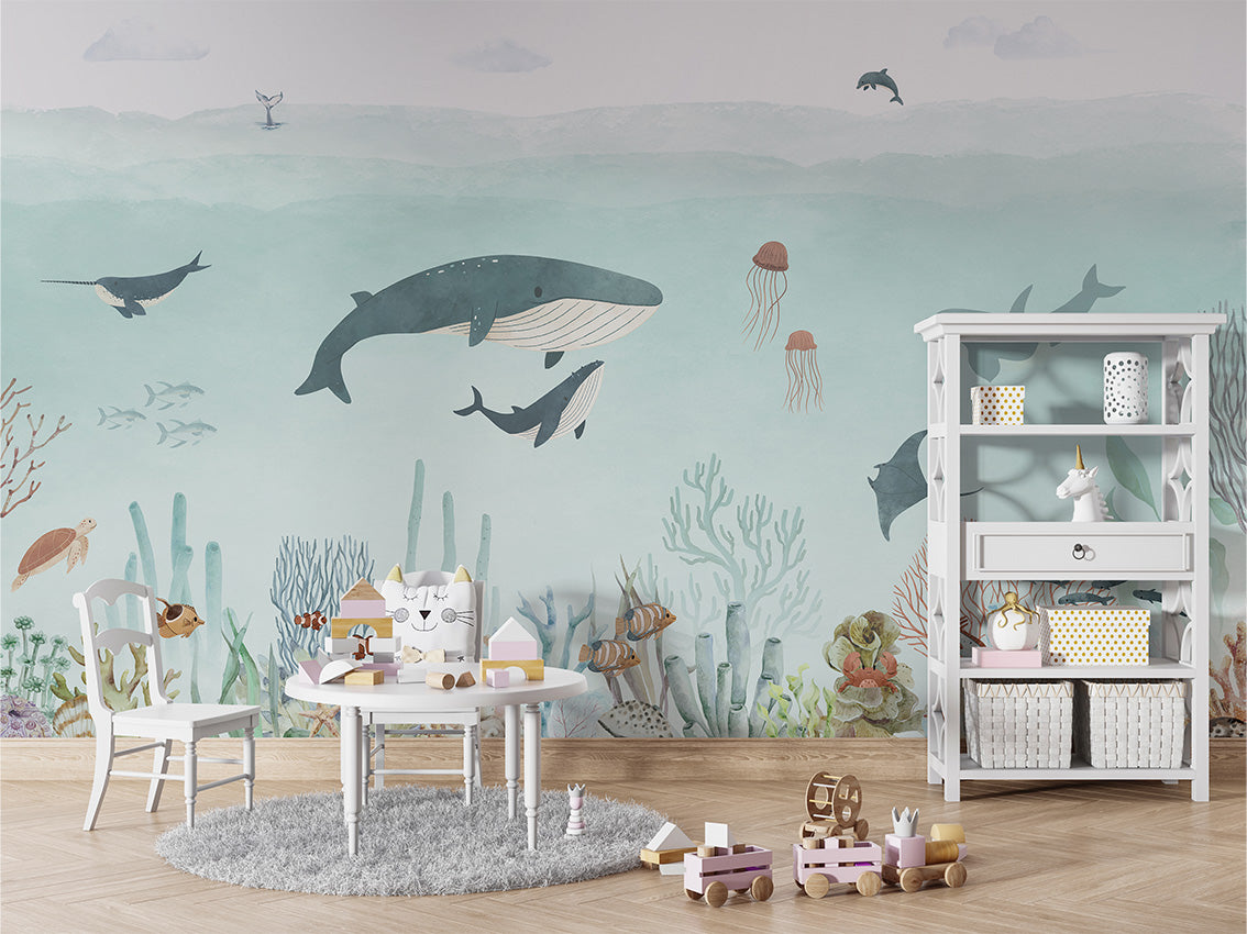 Ocean Animals Wallpaper Mural