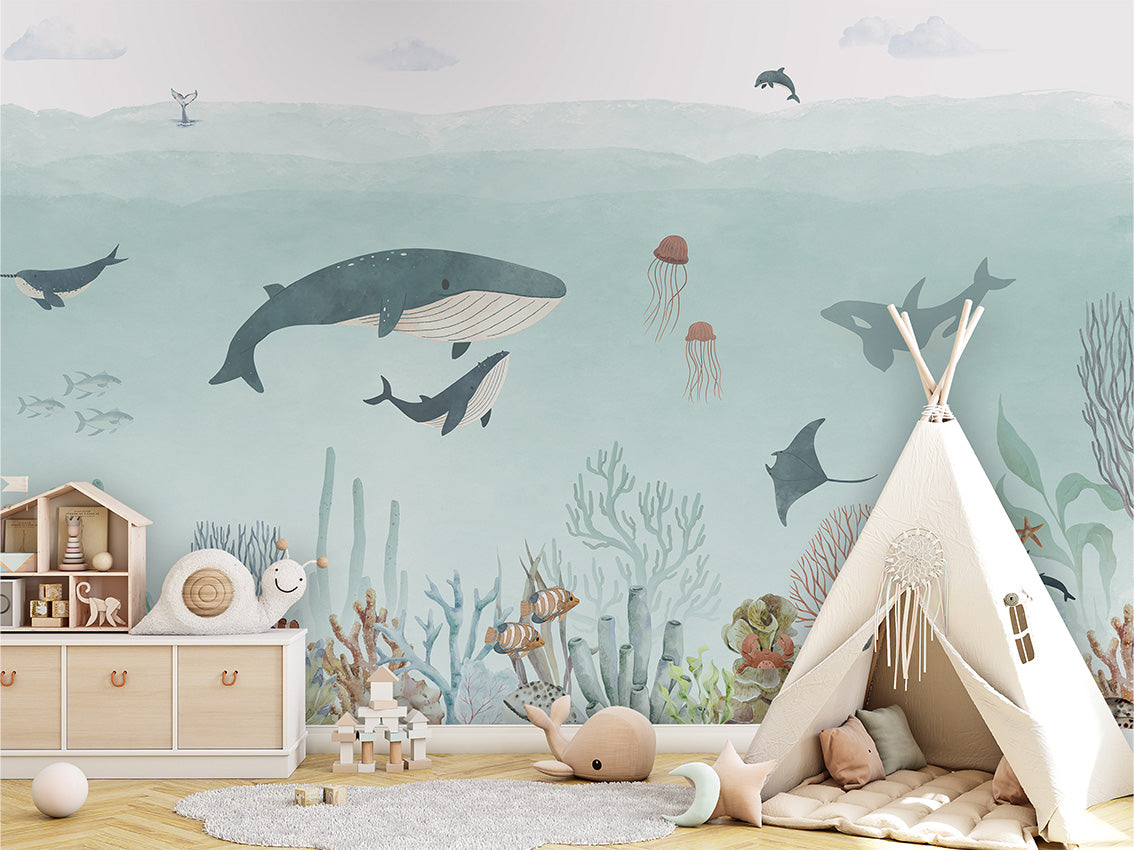 Ocean Animals Wallpaper Mural