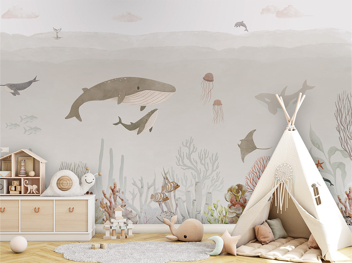 Ocean Animals Wallpaper Mural