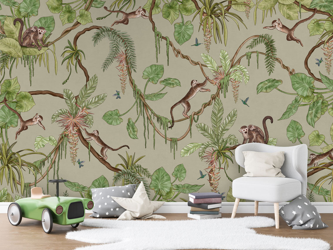 Playful Monkeys Wallpaper
