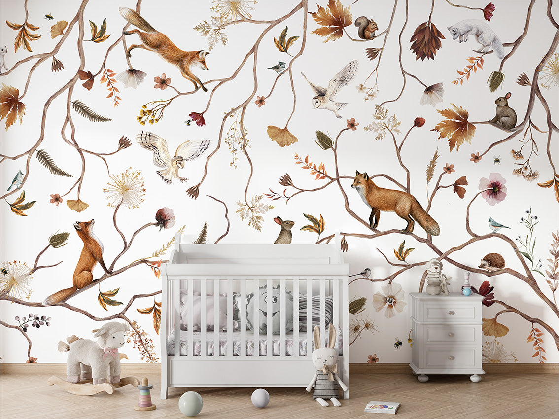 Playful Forest Wallpaper Mural