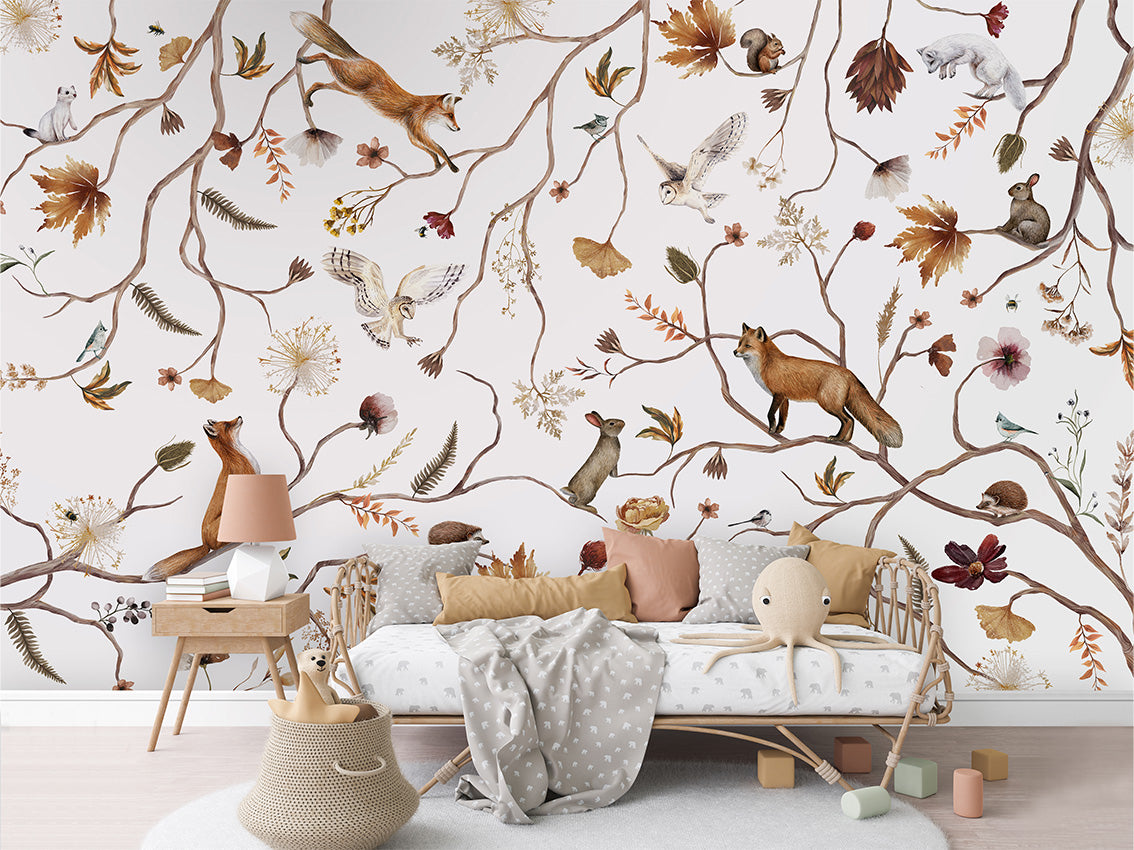 Playful Forest Wallpaper Mural